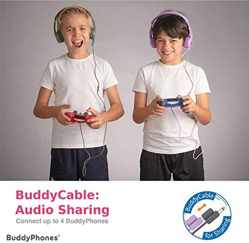 ONANOFF Galaxy, Volume-Safe Kids School and Gaming Headset with Microphone, Perfect for PS4, Xbox One, Nintendo Switch, or Computer, Grey