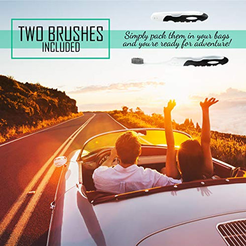 Travel Toothbrushes, Good as a Camping Toothbrush or Travel Toothbrush, Charcoal Folding Toothbrush, Foldable and Compact Travel Toothbrush with Soft Bristles For Your Sensitive Gums (6 Pack-Charcoal)