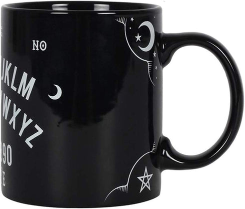 Mug - Ceramic Tea/Coffee - Talking/Ouija Board Mug - Black Gothic Wicca Witchcraft Design - Spirit Board