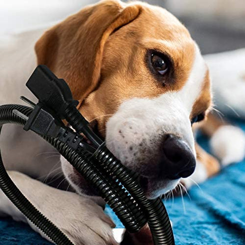 Cacovedo 30 ft Dog Cat Cord Protector Electric Wires Covers Wire Loom Tubing Protect Wires from Rabbits, Cats and Other Pets