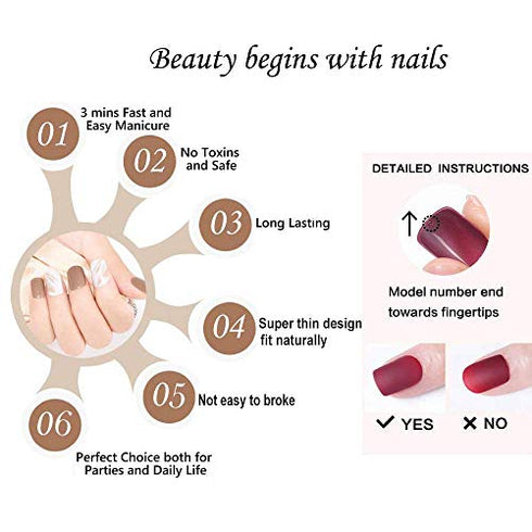 Press on Nails Short Oval False Nails Glossy Fake Nails- Melayous 24 Pcs Round Nails Glue on Nails Stick on Nails, Full Cover Artificial Acrylic Nails with Glue for Women and Girls (White)