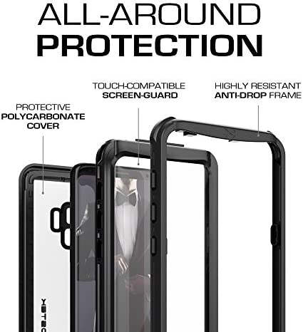Ghostek Nautical Galaxy S9 Waterproof Case with Screen Protector Extreme Heavy Duty Protection Slim Rugged Shockproof Full Body Underwater Watertight Seal Cover for 2018 Galaxy S9 (5.8 Inch) - (Black)
