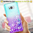 Gritup Galaxy S8 Case, Galaxy S8 Phone Case with HD Screen Protector for Girls Women, Cute Clear Gradient Glitter Liquid TPU Slim Phone Case for Samsung Galaxy S8 Teal/Purple
