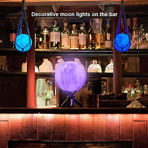 Growiner Moon Lamp, 3D Moon Lamp 3.9Inch Galaxy Lamp Gifts for 3 4 5 6 7 8 9 10 11 12 13 14 15 16 17 18 19+ Year Old Girl Christmas Birthday Teen Girls Gifts 16 Colors with Stand Touch Pat Remote