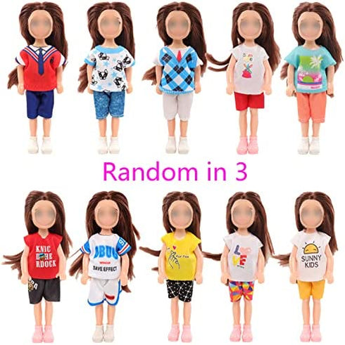 5.3 Inch Chelsea Doll Clothes and School Playset 3 Dresses 3 Outfits 2 Shoes and 19 Pcs Study Supplies Accessories for Chelsea Doll