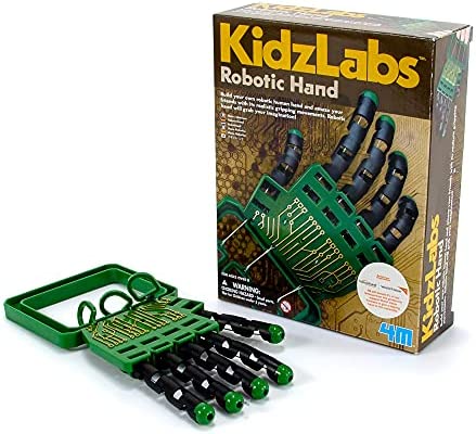4M Kidzlabs Robotic Hand Kit, Build Your Own Robotic Hand, For Boys & Girls Ages 8+