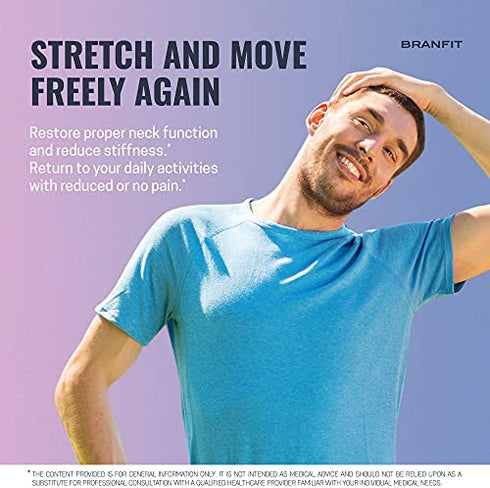 Cervical Neck Traction Device and Neck Brace by BRANFIT, Adjustable Neck Support and Neck Stretcher for Spine Alignment and Neck Pain Relief, USA Design (Single Neck Brace)