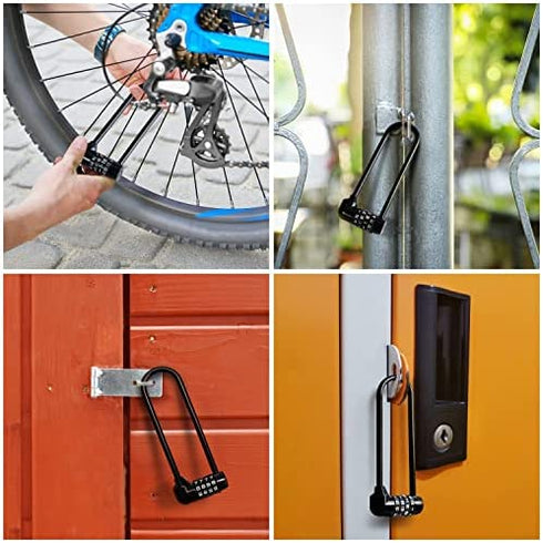 Kurtzy 4 Digit Combination Padlock - 16cm/6 inch with Long Shackle - Heavy Duty Outdoor Waterproof Lock with Resettable Code - Pad Lock for Bicycles, Gates, Mountain Bike, Gym, School, Shed & Lockers