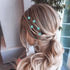 QIUTIMIY 20 Pack (Blue)Crystal Flower Hair Pins Rhinestone Hair Clips for Bridal Wedding Women Hair Jewelry Accessories, with Clear Container