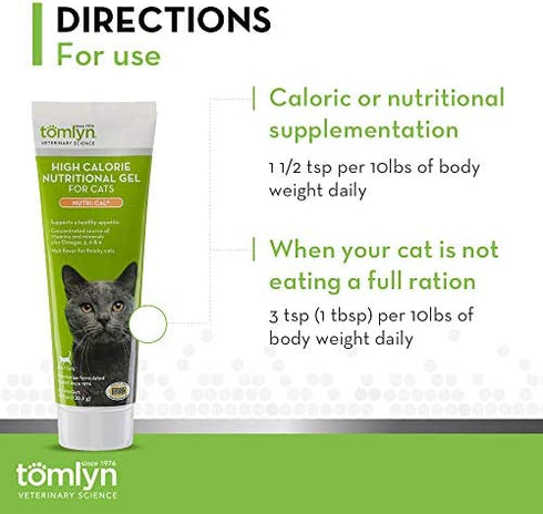 Tomlyn High Calorie Nutritional Gel for Cats, (Nutri-Cal) 4.25 oz