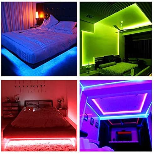 DAYBETTER Led Lights 30ft, Led Strip Lights with Remote and Power Supply Flexible, RGB Color Changing Led Lights for Bedroom Kitchen Home Party