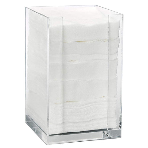 ForPro Square Pad Dispenser - Clear, Acrylic, Open Sides and Top Dispenser- Cocktail Napkin Dispenser - Fits 4? x 4? Cotton Pads - 7? H x 4.25? W x 4.25? L