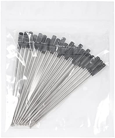 Jovitec 24 Pieces Replaceable Ballpoint Pen Refills Metal Pen Ink Refills Smooth Writing 4.5 Inch (11.6 cm) and 1 mm Medium Tip (Black)