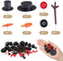 200 Pcs Snowman Kit for Crafts - Snowman Craft Supplies Includes 20 Carrot Noses Buttons 20 Mini Black Top Hats and 120 Tiny Buttons & Hands for Christmas Crafts Sewing Party Supplies