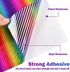 Holographic Rainbow Adhesive Vinyl Roll 6 Sheets 12" x 10" Metallic Glitter Permanent Craft Vinyl Sheets Strips Adhesive Printed Vinyl for DIY Gifts Signs Crafts Easy to Cut & Weed
