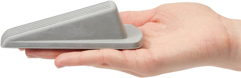 Large Rubber Door Stopper Wedge for Carpet, Wood, Tile Floor (Grey, 4.8 in, 12 Pack)