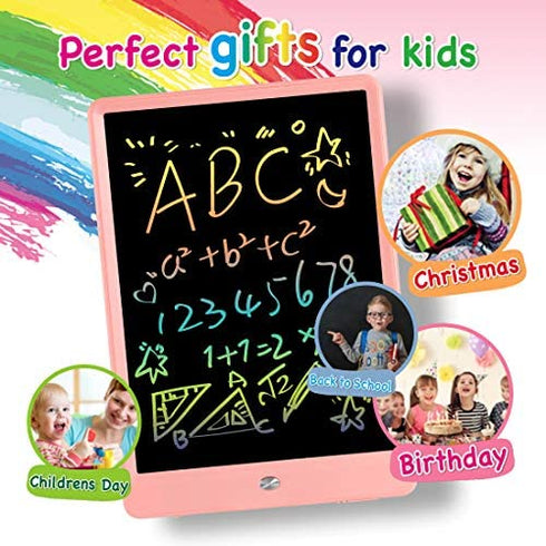 ORSEN LCD Writing Tablet 10 Inch, Colorful Doodle Board Drawing Pad for Kids, Drawing Board Writing Board Drawing Tablet, Educational Christmas Girls Toys Gifts for 3-6 Year Old Girls Boys (Pink)