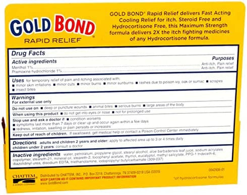 Gold Bond Rapid Itch Relief Maximum Strength 1oz Cream (3 Pack)