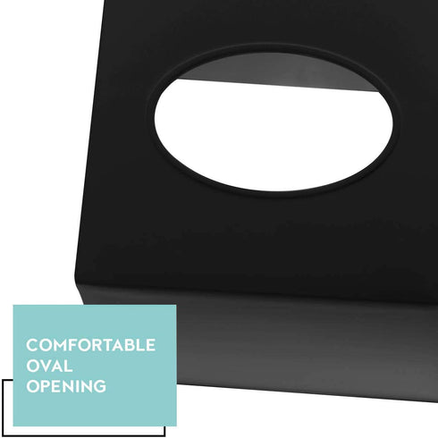 DW‹LLZA HOM‹ Tissue Box Cover Square - Facial Cube Tissue Box Holder Case Dispenser for Bathroom Vanity Countertop, Bedroom Dresser, Office Desk or Night Stand Table, 2 Pack - Black