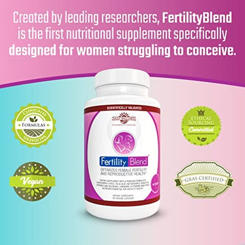 Daily Wellness Fertility Blend for Women - Fertility Supplements for Women, Conception Fertility Prenatal Vitamins, Trying to Conceive Progesterone Supplements, Cycle Support Conception Pills - 2 Pack