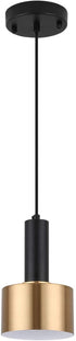 Modern Mini Pendant Light with 4W LED Bulb, One-Light Adjustable Metal Pendant Lighting Fixture for Kitchen Island Cafe Bar, Gold and Black