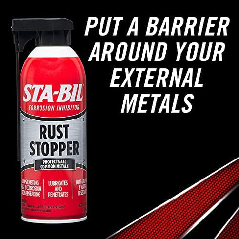 STA-BIL Rust Stopper - Stops Existing Rust and Corrosion, Long Lasting Protection, Prevents Future Rust and Corrosion From Forming, Water-Resistant Formula, 13oz (22003) , Red