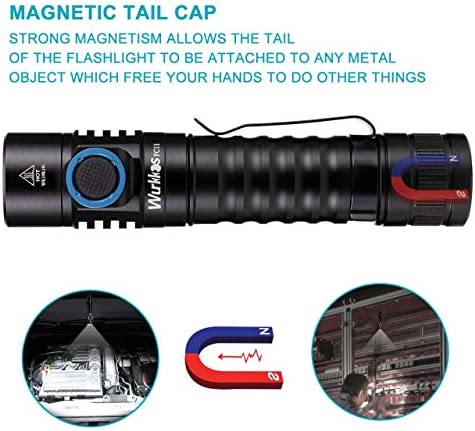wurkkos FC11 Pocket LED Flashlight High 90CRI Ultra Bright Max 1300Lumen EDC Flashlight USB C Charge,IP67 Waterproof Flashlight,Magnetic Tailcap, Great for Indoor/Outdoor Activities(FC11-Black-5000K)