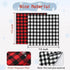 Christmas Red Black Buffalo Plaid - 12 Sheets 12 x 12 Inch Heat Transfer Vinyl Red & Black Plaid Fabric Printed Vinyl Sheets Adhesive Iron on Vinyl for Clothes