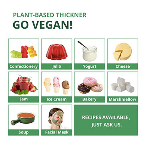 Agar Agar Powder 2oz : Vegan Gelatin Substitute, Unflavored, Pudding, Panna Cotta, Vegan Cheese, Yogurt, Mushroom Cultivation, 100% Natural Red Algae, Gluten-free, Non-GMO, 100%, Sugar-free Kosher, Halal, Desserts, Thickener |LIVING JIN