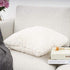 YOUR SMILE Pack of 2, Decorative Plush New Luxury Series Merino Style Faux Fur Throw Pillow Case Cushion Cover 18" x 18"(Ivory,White)