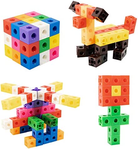 TOYLI 100 Piece Linking Cubes Set for Counting, Sorting, STEM, Connecting Blocks Math Links Manipulatives Educational Toy for Preschool, Kindergarten, Homeschool