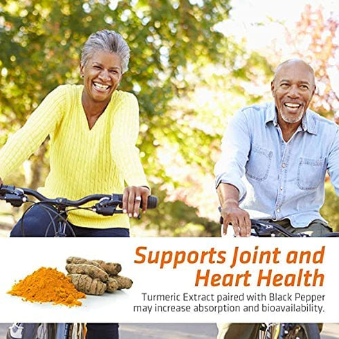 Turmeric Curcumin with BioPerine 95% Curcuminoids 1950mg - Natural Joint & Healthy Inflammatory Support, Black Pepper for Max Absorption, Nature's Tumeric Extract Supplement - 60 Capsules