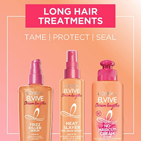 L'Oreal Paris Elvive Dream Lengths Frizz Killer Leave-In Serum, 3.4 Fl Oz (Pack of 1)