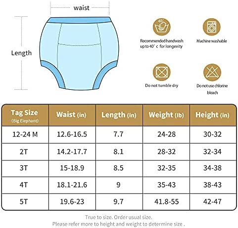 BIG ELEPHANT Baby Training Pants - Potty Training Underwear, Absorbent Underpants for Toddler