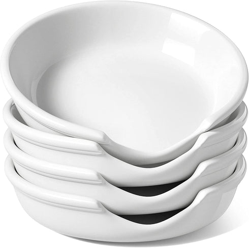 LE TAUCI Ceramic Spoon Rest for kitchen, 4.8 Inches Spoon Holder for Stove Top, Coffee Spoon Rest, Spoon Cradle, Kitchen Basics, Kitchen Accessories For Utensils, Set of 4, White