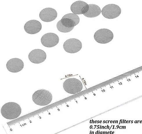 200pcs Pipe Screens Stainless Steel Screens, Premium 3/4 Inch Pipe Screen with Metal Box