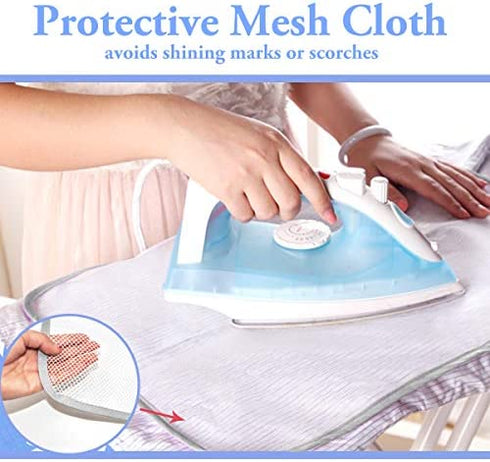 SheeChung 48x15 Ironing Board Cover and Pad - with Elasticized Edges and 3 Connecting Straps,Premium Heavy Duty 3-Layer Silicone Coated Cover,Heat Reflective, Scorch Resistant