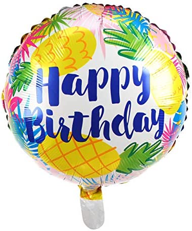 Happy Birthday Foil Balloons Round Mylar Helium Balloon Party Decorations Supplies 18 Inch Pack of 6