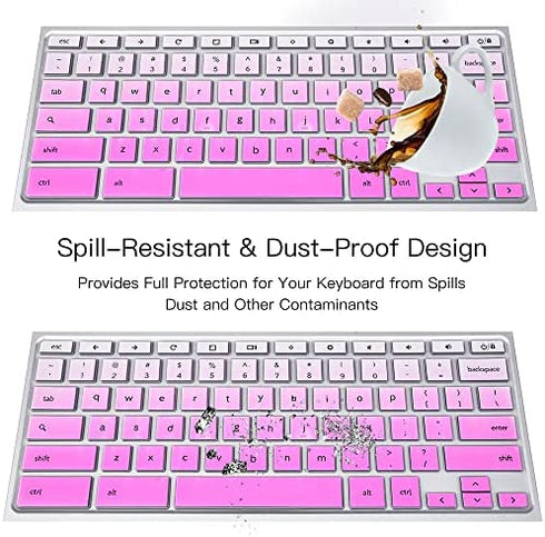 Keyboard Cover for Samsung Chromebook 4 3 XE310XBA XE500C13 XE501C13 11.6/Chromebook 4 XE350XBA 15.6/11.6 Chromebook 2 XE500C12/Chromebook Plus V2 XE520QAB XE521QAB 12.2" Keyboard Skin, Pinkish Purple