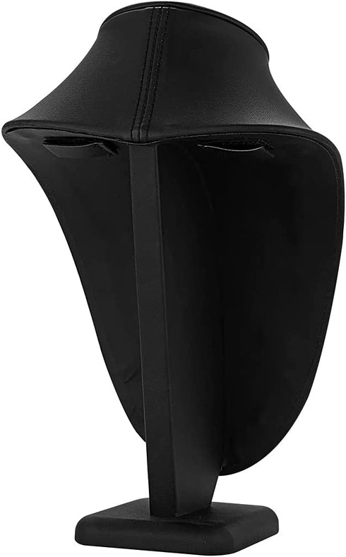 Necklace Jewelry Display Stand - Polmart Black Leatherette Tall Necklace Chain Jewelry Bust Display Holder Stand Necklace Pendant Holder Bust Stand Storage Decoration & Presentation (H:10.2")