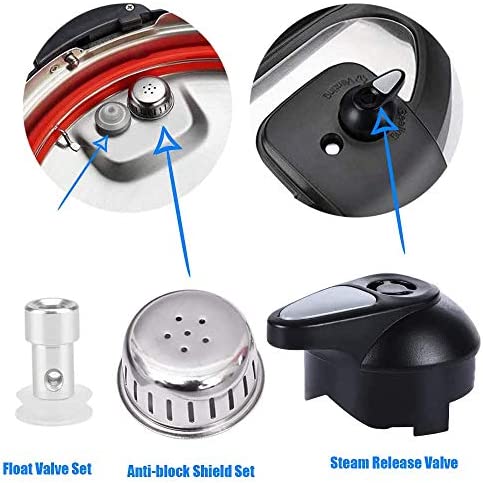 Steam Release Handle, Original Float Valve Replacement Parts with 3 Silicone Caps for Instant Pot LUX 5Qt, 6 Qt, IP-LUX50, IP-LUX60 Pressure Cooker Steam Vale by ZYLONE