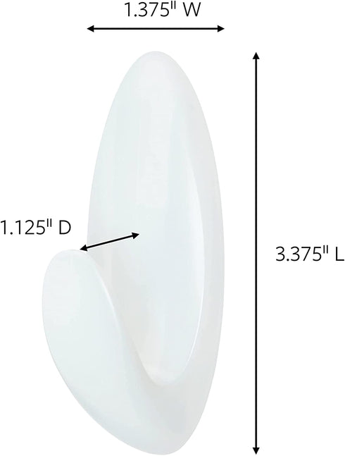 Command Bath Medium Hook Value Pack, Clear Frosted, 6-Medium Hooks, 6-Water Resistant Strips, Organize Damage-Free