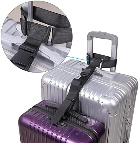 Luggage Connector Straps,Add a Bag Suitcase Strap Belt,Luggage Clip Link,Multi Adjustable 1.5" W Travel Attachment Accessories for Carry on Bag Stacker -2Pack(Extended Size)
