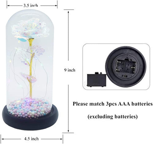 Birthday Gifts for Her/Women/Mom/Wife, Galaxy Rose Flower Gift with Led Light String , Best Anniversary Day Gifts for Her/Women/Mom/Wife (Foam White)