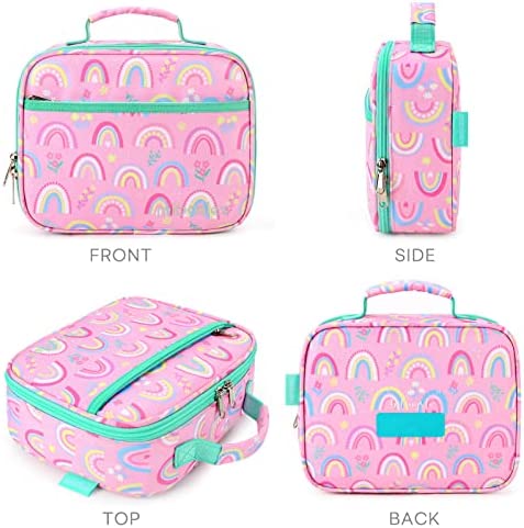 mibasies Kids Lunch Box for Girls and Boys Toddler Insulated Lunch Bag (Rainbow)
