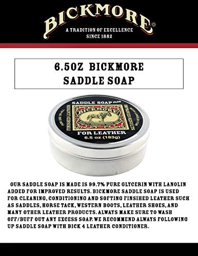 Bickmore Saddle Soap Plus - 6.5oz - Leather Cleaner & Conditioner with Lanolin - Restorer, Moisturizer, and Protector