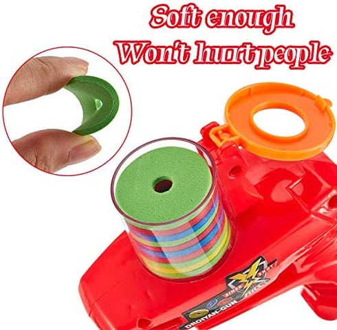 Sumind 2 Pieces Foam Disc Launcher Zip Shot Shooter Disc Shooter Random Color
