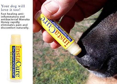 Fast Relief for Cracked, Dry and Sore Noses! InstaCure's Original Nose Balm with Raw Manuka Honey, Plus Coconut Oil, Shea Butter and Other Certified Organic Ingredients. Great Topical for Dogs' Noses!