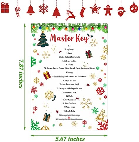 55 Pieces Christmas Trivia Game Xmas Themed Party Holiday Guessing Activity Party Games Annual Festive Party Decorations Card Board Games Party Supplies for Teens Adults Families Friends