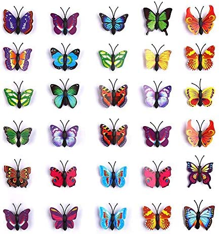 DIYASY Decorative Butterfly Thumbtacks,30 Pcs 3D Push Pins for Bulletin Board Photo Frame, Photo Wall, Cork Board.